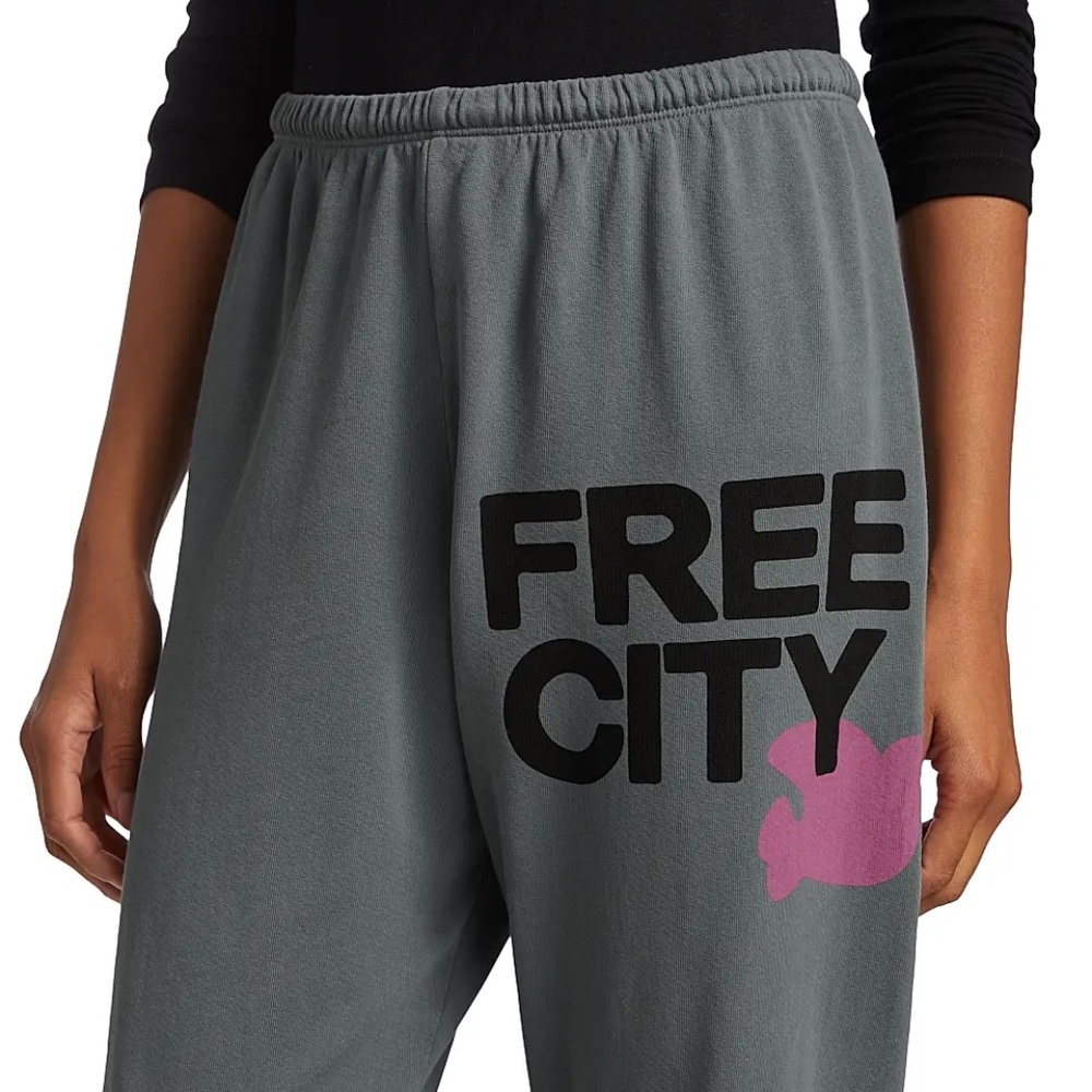 FREECITY Logo Cotton Sweatpants - Gray Art XL